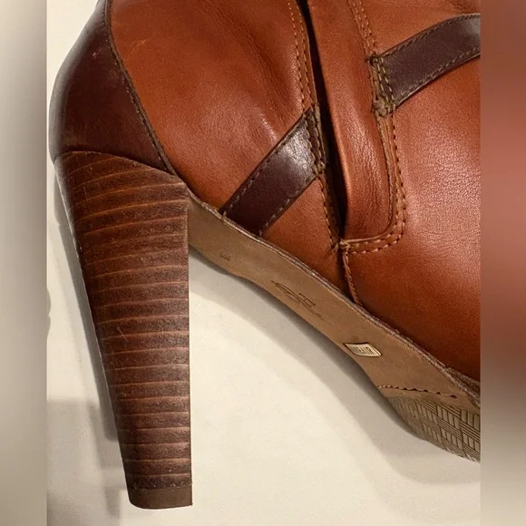 Cole Haan x Nike Air Poppy Bit Two-Tone Brown Heeled Leather Boots Size 9.5 - Picture 11 of 13